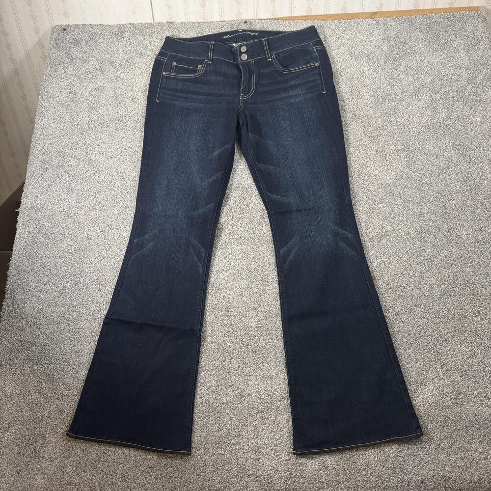 American Eagle Artist Bootcut Jeans 14 Tall 34x33 Blue Dark Wash Stretch Denim
